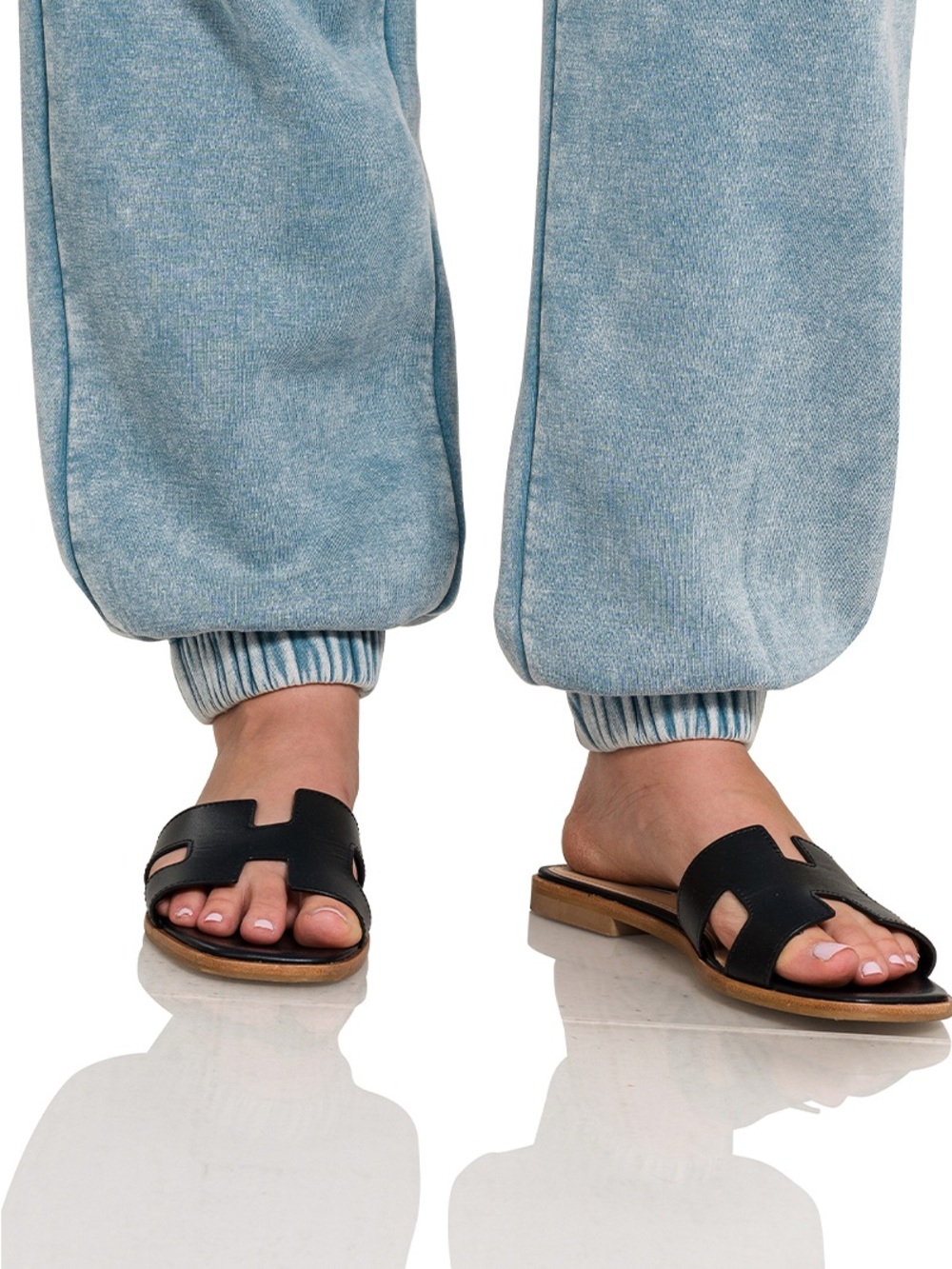 Zenana Outfitters Plus Washed Blue Drawstring Joggers - Picture 3 of 3